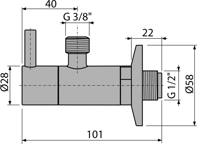 ARV001 - Angle valve with a filter 1/2