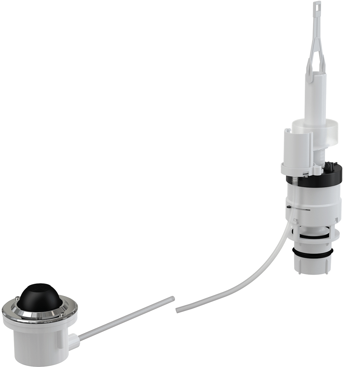 MPO13 - Remote pneumatic flush for foot operation, metal, installation: onto the wall