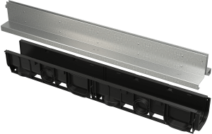 AVZ101-R123 - Outdoor slotted channel with symmetrical access cover 100 mm, galvanized steel