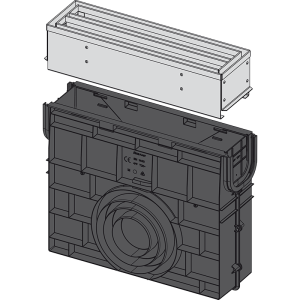 AVZ101R-R123R - Outdoor slotted drain box with symmetrical access cover 100 mm, galvanized steel